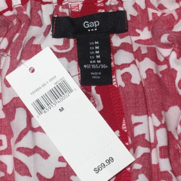 New GAP Red & White Floral Long Maxi Dress Size M - Picture 2 of 3